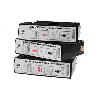 تصویر  دستبند بیمار زبرا بزرگسال قرمز